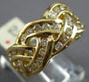 WIDE 1.36CT DIAMOND 14KT YELLOW GOLD ROUND CHANNEL CRISS CROSS ANNIVERSARY RING
