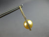 ESTATE LARGE .55CT DIAMOND & AAA GOLDEN SOUTH SEA PEARL 18KT YELLOW GOLD HOOP EARRINGS