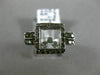 ESTATE .37CT WHITE & CHOCOLATE FANCY DIAMOND 14K WHITE GOLD SQUARE FLOATING RING