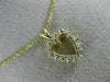 ESTATE .15CT ROUND DIAMOND 14KT YELLOW GOLD 3D CLASSIC OPEN HEART PENDANT #19144
