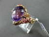 ANTIQUE EXTRA LARGE 12.14CT MULTI COLOR DIAMOND & GEMSTONES 18KT ROSE GOLD RING