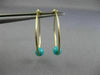 ESTATE AAA TURQUOISE 14KT YELLOW GOLD 3D CLASSIC HOOP HANGING EARRINGS #26011