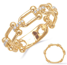 .10CT DIAMOND 14KT YELLOW GOLD MULTI HORSESHOE LOVE KNOT 3/4TH ANNIVERSARY RING