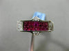 ESTATE 1.82CT DIAMOND & AAA RUBY 18KT WHITE GOLD 3D MULTI SHAPE PYRAMID RING