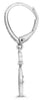 ESTATE .28CT DIAMOND 14KT WHITE GOLD SOLITAIRE SQUARE LEVERBACK HANGING EARRINGS