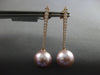 LARGE .43CT DIAMOND & AAA PINK SOUTH SEA PEARL 18K ROSE GOLD 3D JOURNEY EARRINGS