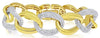 ESTATE LARGE 5.69CT DIAMOND 18KT TWO TONE GOLD 3D OVAL LINK CUFF BANGLE BRACELET