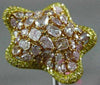 EXTRA LARGE 5.79CT PINK & FANCY YELLOW DIAMOND 18K YELLOW & ROSE GOLD STAR RING