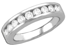 ESTATE .75CT DIAMOND 14K WHITE GOLD ROUND CHANNEL SEMI ETERNITY ANNIVERSARY RING