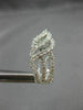 ESTATE LARGE 1.15CT DIAMOND 14K WHITE GOLD CLASSIC LEAF FILIGREE EARRINGS #26315