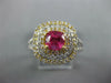 ESTATE WIDE 1.64CT DIAMOND & AAA SAPPHIRE 14K 2 TONE GOLD SQUARE ENGAGEMENT RING