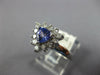 WIDE 1.07CT DIAMOND & AAA TANZANITE 14K WHITE GOLD TRILLION HALO ENGAGEMENT RING