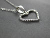 ESTATE .11CT DIAMOND 14KT WHITE GOLD 3D CLASSIC OPEN HEART LOVE FLOATING PENDANT