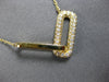 ESTATE LARGE .49CT DIAMOND 14K YELLOW GOLD 3D RECTANGULAR LOVE KNOT FUN NECKLACE