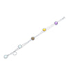 9.23CT AAA MULTI GEM 14KT WHITE GOLD ROUND BY THE YARD FILIGREE BEZEL BRACELET
