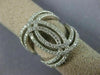 ESTATE LARGE .93CT DIAMOND 14KT WHITE GOLD 3D MULTI ROW INFINITY LOVE KNOT RING