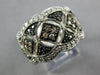 .76CT WHITE BLACK & MOCHA DIAMOND 14KT WHITE GOLD 3D SQUARE TRIANGULAR FUN RING