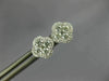 ESTATE .46CT DIAMOND 18KT WHITE GOLD 3D SQUARE FLOWER HALO STUD EARRINGS