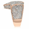 ESTATE EXTRA LARGE 3.79CT DIAMOND 18KT ROSE GOLD 3D CLASSIC STAR FUN MEN'S RING