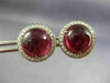 ESTATE LARGE 8.05CT DIAMOND & CABOCHON TOURMALINE 14KT WHITE GOLD HALO EARRINGS