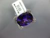 EXTRA LARGE 5.59CT DIAMOND & AAA AMETHYST 14KT WHITE GOLD ROUND & OVAL FUN RING