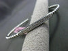 ESTATE .30CT DIAMOND 14KT WHITE GOLD BEAD 3D CLASSIC FLEXIBLE BANGLE BRACELET