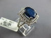 LARGE 6.18CT DIAMOND & SAPPHIRE 14KT WHITE GOLD OVAL DOUBLE HALO ENGAGEMENT RING