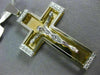 ESTATE EXTRA LARGE .35CT DIAMOND 14K WHITE & YELLOW GOLD 3D CROSS PENDANT #12474