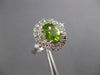 LARGE 2.16CT DIAMOND & AAA PERIDOT 14KT WHITE GOLD OVAL & ROUND DOUBLE HALO RING