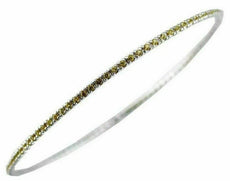 1.60CT AAA YELLOW SAPPHIRE 14KT WHITE GOLD 3D ETERNITY 2mm BANGLE BRACELET