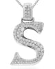 ESTATE LARGE .80CT DIAMOND 14KT WHITE GOLD 3D S INITIAL FUN FLOATING PENDANT