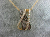 LARGE .75CT WHITE & PINK DIAMOND 18KT ROSE & BLACK GOLD CRISS CROSS WAVE PENDANT