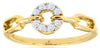 ESTATE .12CT DIAMOND 14KT 2 TONE GOLD 3D ROUND CIRCLE OF LIFE OVAL LINK RING