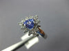 WIDE 1.07CT DIAMOND & AAA TANZANITE 14K WHITE GOLD TRILLION HALO ENGAGEMENT RING