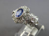 WIDE 1.40CT DIAMOND & AAA TANZANITE 14KT WHITE GOLD OVAL & ROUND FLOWER FUN RING