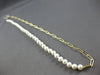 LONG AAA SOUTH SEA PEARL 14KT YELLOW GOLD MULTI LINK SEMI ETERNITY LOVE NECKLACE