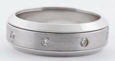 .15CT DIAMOND 18KT WHITE GOLD 3D MATTE & SHINY ETOILE ETERNITY ANNIVERSARY RING