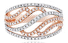 ESTATE WIDE .53CT DIAMOND 14KT ROSE GOLD 3D MULTI WAVE FUN ANNIVERSARY RING