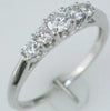 ESTATE 0.48CT DIAMOND 14KT WHITE GOLD 3D ROUND 5 STONE ENGAGEMENT RING