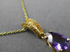 ESTATE .50CT AAA AMETHYST 14KT YELLOW GOLD 3D TEAR DROP FLOATING PENDANT #22991