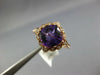 WIDE 2.51CT DIAMOND & AAA AMETHYST 14KT ROSE GOLD CUSHION & ROUND FILIGREE RING