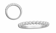.25CT DIAMOND 14KT WHITE GOLD ROUND & BAGUETTE 7 STONE WEDDING ANNIVERSARY RING