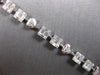 ESTATE 3.57CT DIAMOND 18KT WHITE GOLD 3D ROUND & BAGUETTE SQUARE TENNIS BRACELET