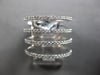 ESTATE LARGE .53CT DIAMOND 18KT WHITE GOLD 3D 4 ROW SEMI ETERNITY FUN RING