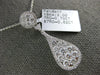 ESTATE LARGE 1.32CT DIAMOND 18KT WHITE GOLD CLUSTER ROUND TEAR DROP LOVE PENDANT