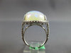 EXTRA LARGE 18.05CT DIAMOND & AAA AUSTRALIAN OPAL 14KT WHITE GOLD OVAL LOVE RING