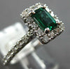 .97CT DIAMOND & AAA EMERALD 14KT WHITE GOLD SQUARE HALO CLASSIC ENGAGEMENT RING