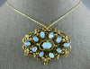 ANTIQUE LARGE 5CT AAA OPAL & PEARL 14K YELLOW GOLD FILIGREE BROOCH PENDANT #2755