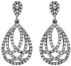 ESTATE .50CT DIAMOND 14KT WHITE GOLD CRISS CROSS TEAR DROP FUN HANGING EARRINGS