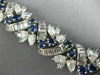 ANTIQUE 28.30CT DIAMOND & AAA SAPPHIRE PLATINUM 3D FLOWER OPEN FILIGREE BRACELET